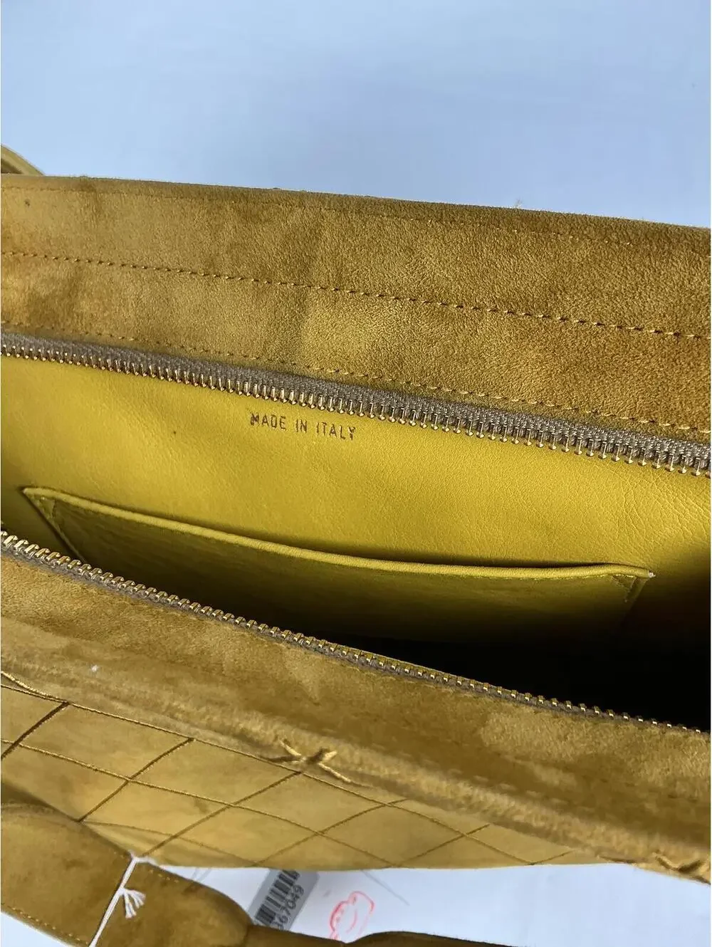 Chanel Mustard Yellow Quilted Suede Shoulder Bag Hobo Style 1999
